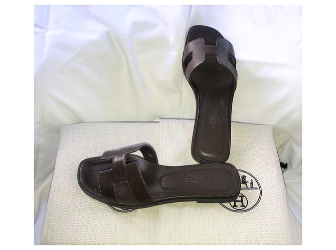 Hermès Muli Hermes Oran Marrone scuro - vista 2