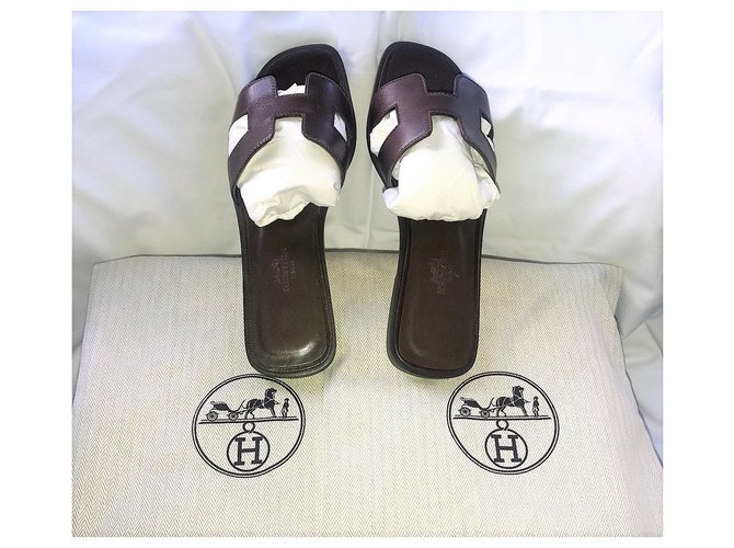 Hermès Muli Hermes Oran Marrone scuro - vista 6