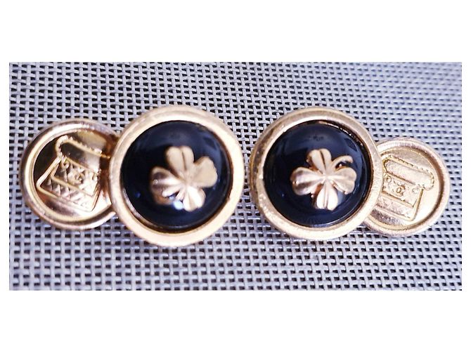 Gemelli vintage Chanel Nero D'oro - vista 2