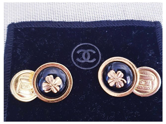 Gemelli vintage Chanel Nero D'oro - vista 4