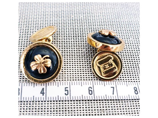 Gemelli vintage Chanel Nero D'oro - vista 9