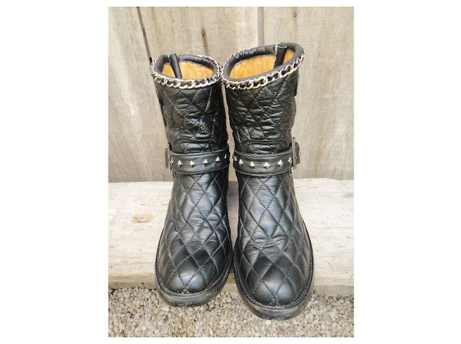 Botas Biker Mexicana de cuero negro - vista 3
