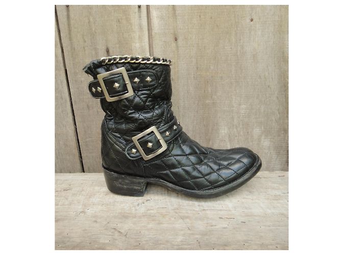 Botas Biker Mexicana de cuero negro - vista 4