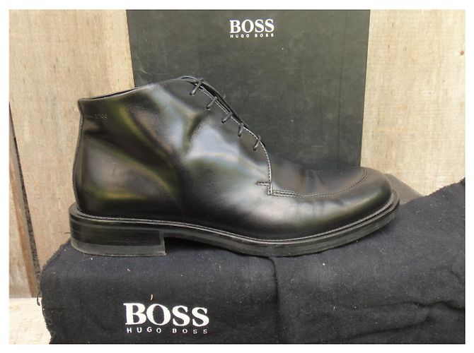 Hugo Boss Kent leather ankle boots black - view 8