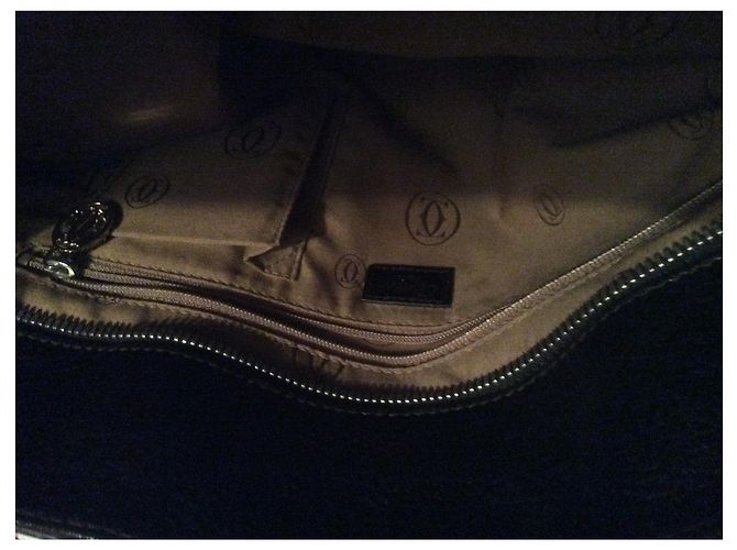 Borsa a tracolla Cartier in pelle nera Nero - vista 4