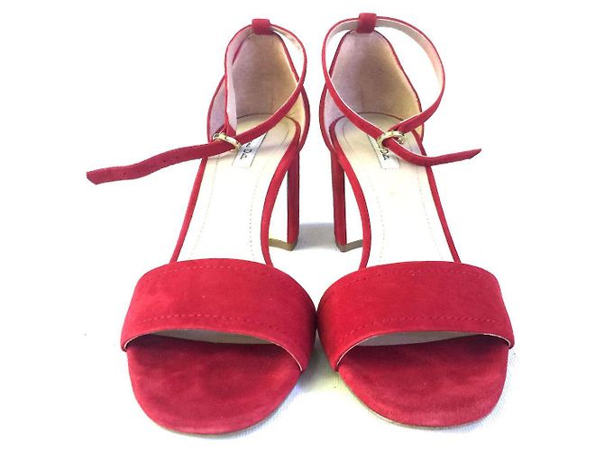 Massimo Dutti Sandali rossi in suede - vista 2