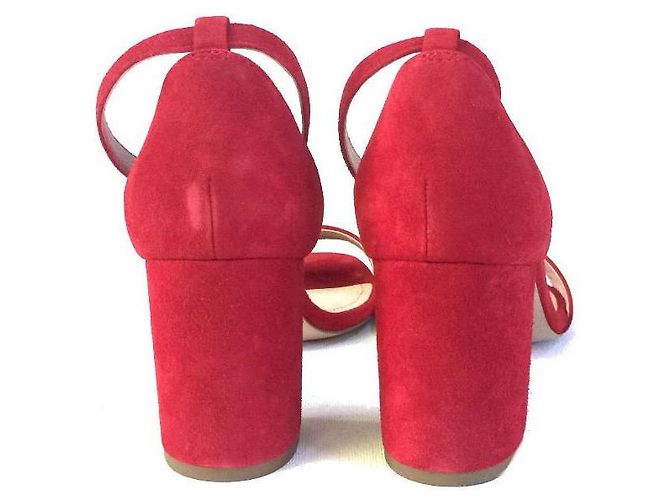 Massimo Dutti Sandali rossi in suede - vista 4