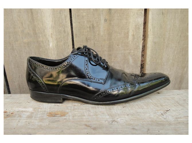 Derby in pelle verniciata Dolce & Gabbana Nero - vista 3
