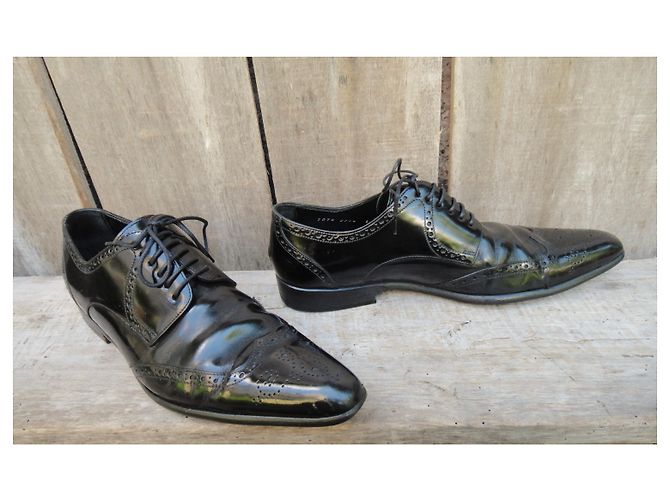 Derby in pelle verniciata Dolce & Gabbana Nero - vista 5