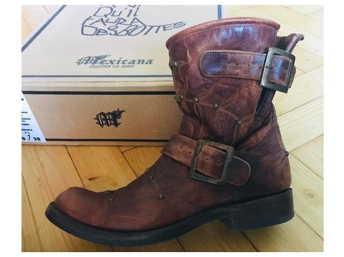 Mexicana Biker Polo Stiefel Cognac Ziegenleder - Ansicht 2