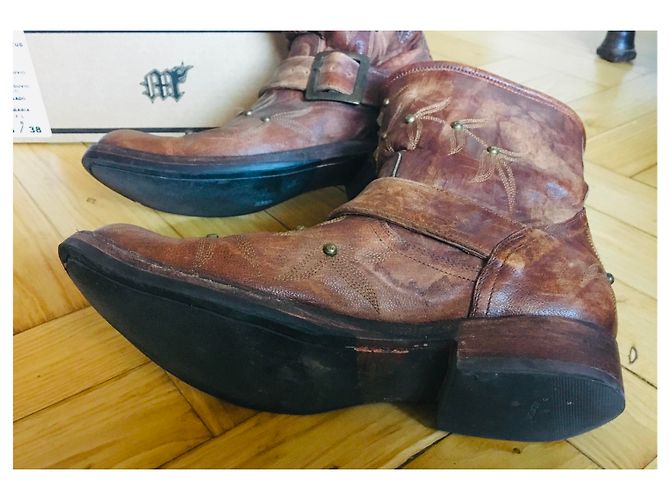 Mexicana Biker Polo Stiefel Cognac Ziegenleder - Ansicht 5
