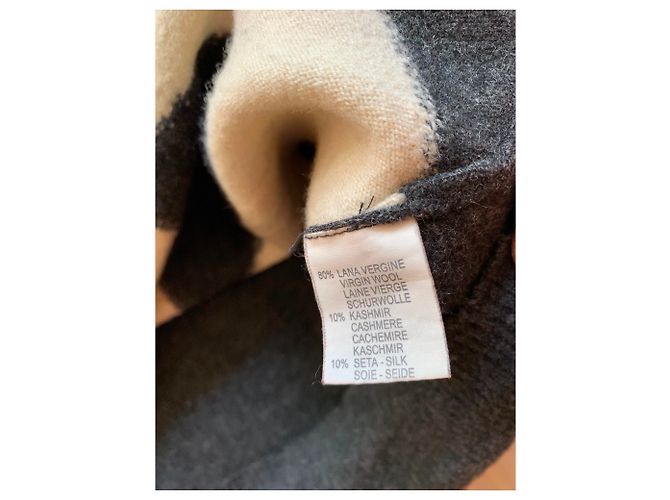Moschino Pullover Weiss Grau Seide Kaschmir Wolle Weiß - Ansicht 3