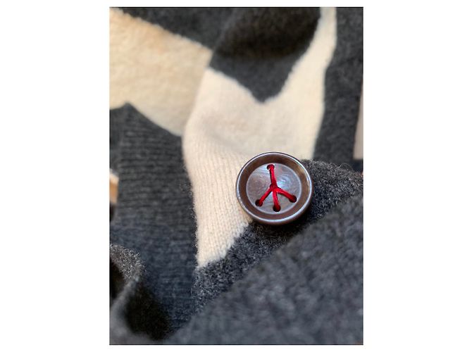 Moschino Pullover Weiss Grau Seide Kaschmir Wolle Weiß - Ansicht 5