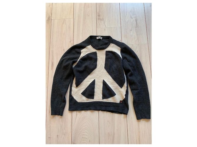 Moschino Pullover Weiss Grau Seide Kaschmir Wolle Weiß - Ansicht 6