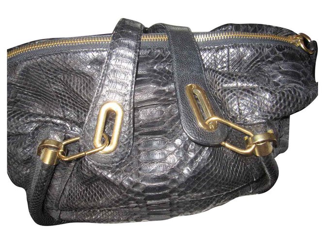 Chloé Paraty Handtasche aus schwarzem Python - Ansicht 2