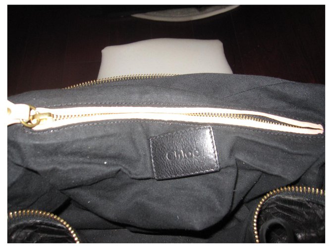 Chloé Paraty Handtasche aus schwarzem Python - Ansicht 4