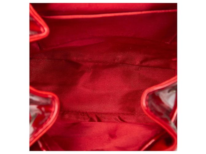 Gucci Red Bamboo Patent Leather Drawstring Backpack - view 5