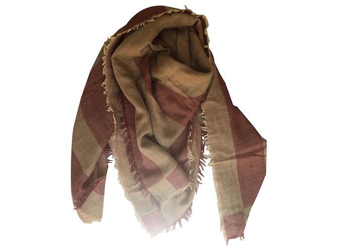 Vintage Louis Vuitton Schal / Schal Rot Beige - Ansicht 2