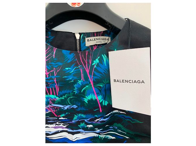Balenciaga Kleid aus schwarzem Satin - Ansicht 7