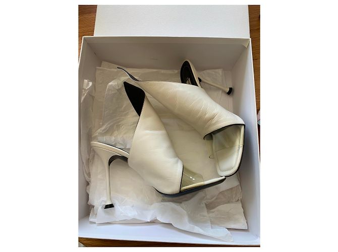 Balenciaga Slip in Heels Weiß Leder - Ansicht 3