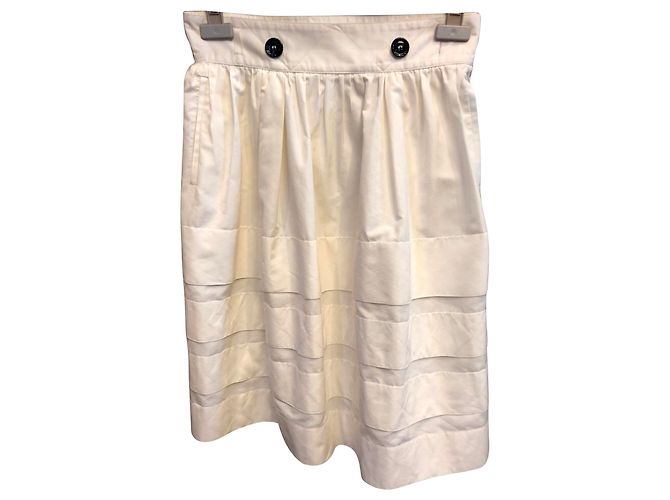 Falda Yves Saint Laurent Blanca Blanco - vista 2