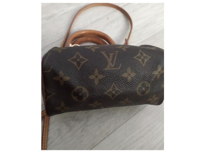 Louis Vuitton mini veloce Marrone - vista 3