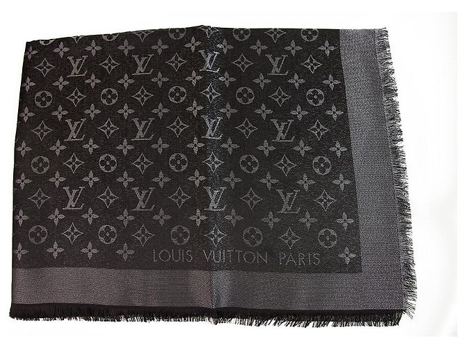 Louis Vuitton Monogramm Shine schwarz mit silberner Jacquard-Seide M75123 - Ansicht 2