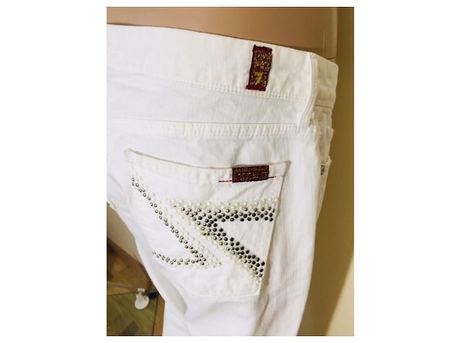 Vaqueros 7 For All Mankind de algodón blanco XL 30 - vista 3