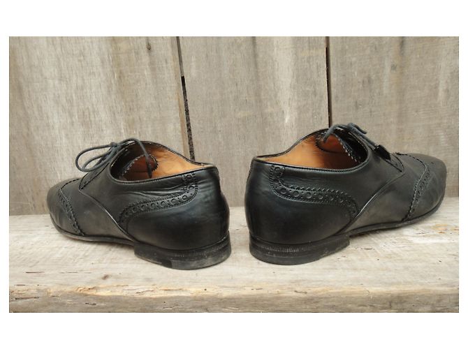 Scarpe richelieu Gucci in pelle nera Nero - vista 6