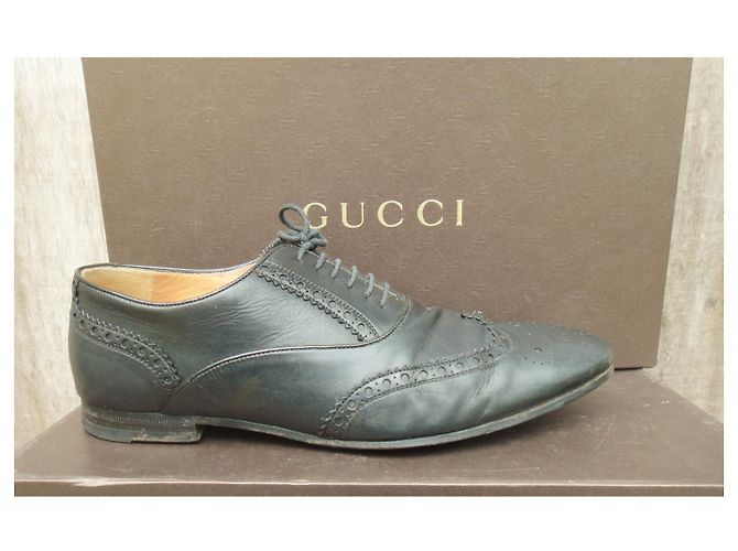 Scarpe richelieu Gucci in pelle nera Nero - vista 9