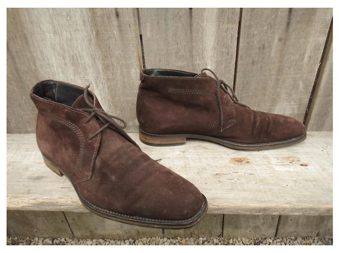 Stivaletti Hugo Boss Marrone Scuro Scamosciati - vista 4