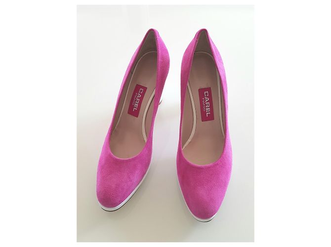 Carel Pompe bicolori con tacchi a spillo. Bianco Fuschia - vista 2