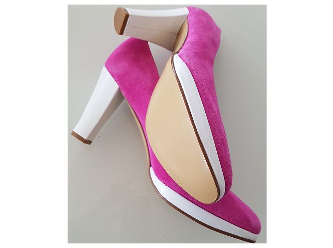 Carel Pompe bicolori con tacchi a spillo. Bianco Fuschia - vista 4