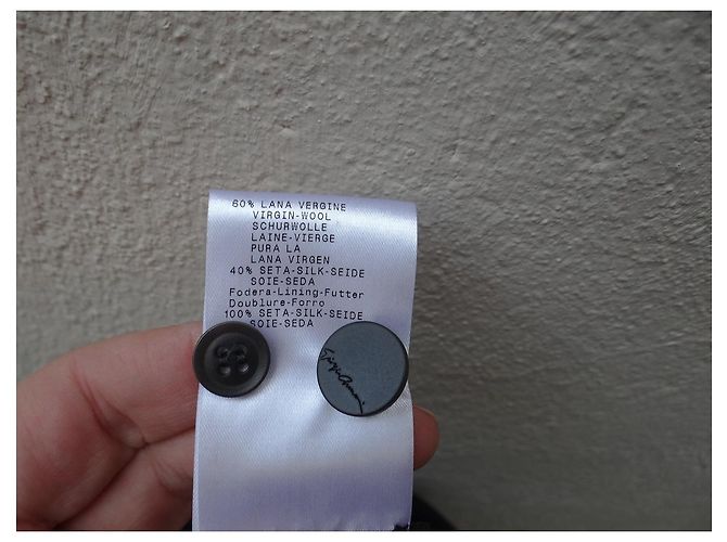 Falda Giorgio Armani gris de seda y lana Talla 36 - vista 10