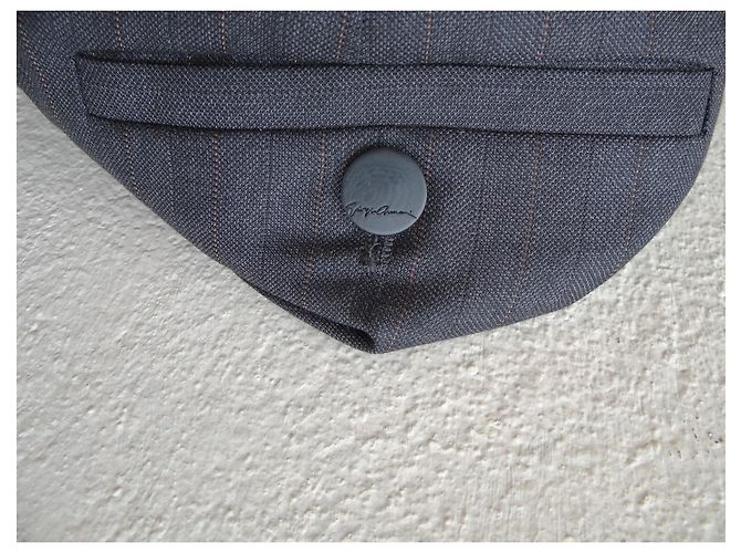 Falda Giorgio Armani gris de seda y lana Talla 36 - vista 7