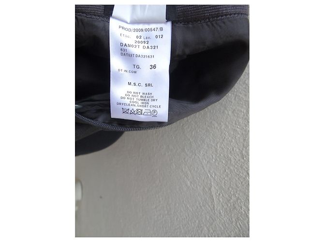 Falda Giorgio Armani gris de seda y lana Talla 36 - vista 9