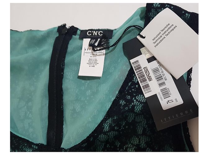 Autre Marque CNC Spitzenkleid schwarz grün - Ansicht 2