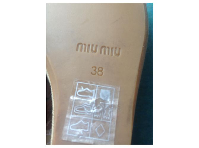Sandali Miu Miu in denim beige - vista 5
