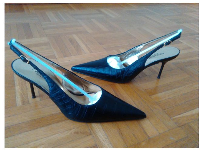 DOLCE & GABBANA SLINGBACK IN CUOIO CROC Nero - vista 2