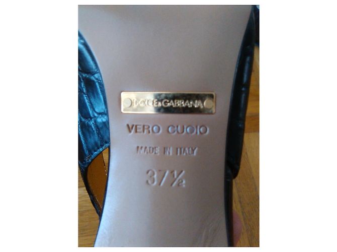 DOLCE & GABBANA SLINGBACK IN CUOIO CROC Nero - vista 5
