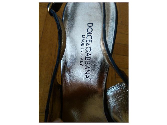 DOLCE & GABBANA SLINGBACK IN CUOIO CROC Nero - vista 8