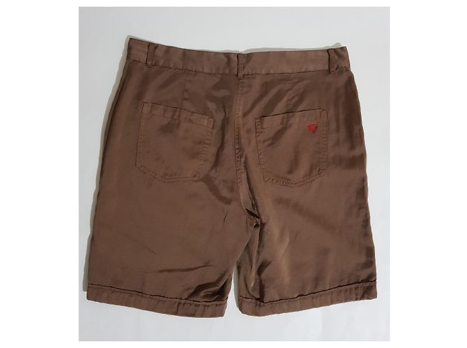 Pantaloncini Twin Set Marroni in Seta e Cotone Marrone - vista 2