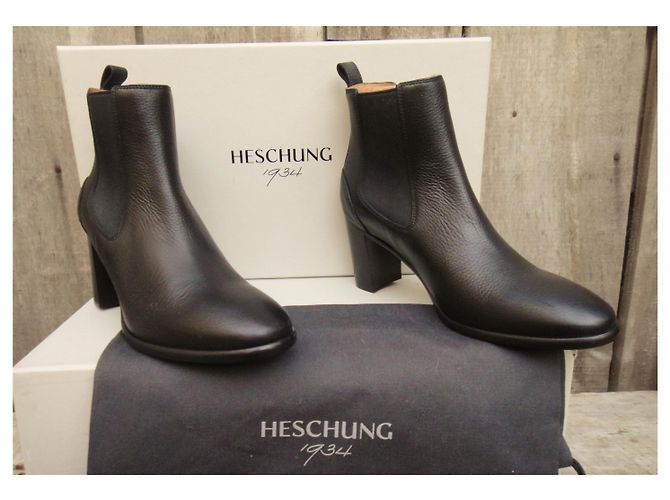 Stivaletti Chelsea Heschung in pelle nera Nero - vista 2