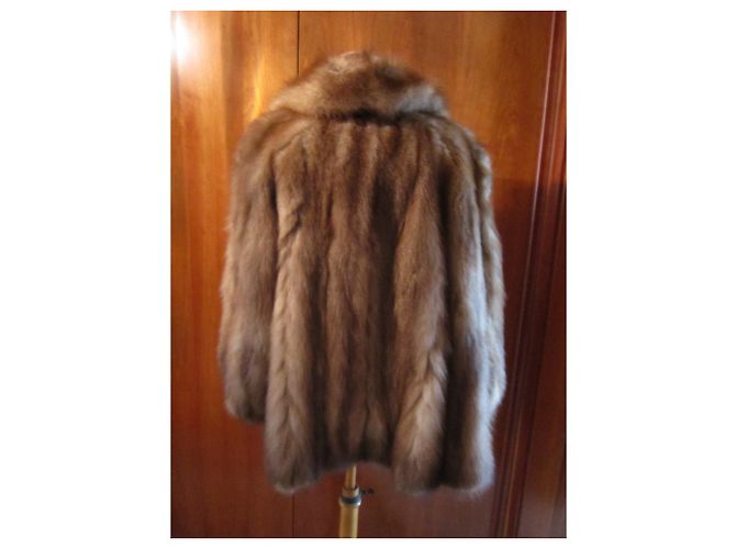 Autre Marque Zibeline Fell und Lederjacke hellbraun - Ansicht 2