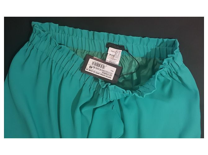 Falda Pinko Norton Crepe De Chine Turquesa - vista 3