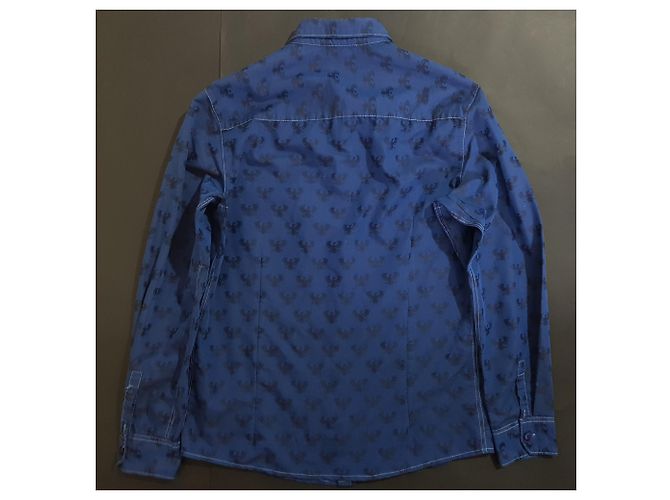 Camicia Emporio Armani Blu a Manica Lunga Cotone - vista 3