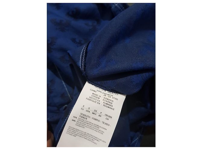 Camicia Emporio Armani Blu a Manica Lunga Cotone - vista 4