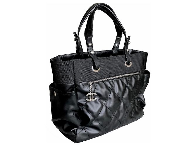 Timeless Chanel Grand shopping 40cm Borsa a mano Paris Biarritz Nero - vista 2