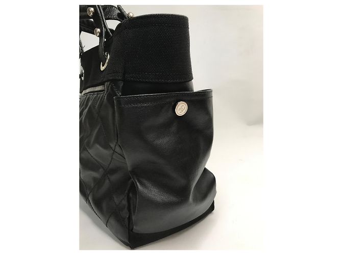 Timeless Chanel Grand shopping 40cm Borsa a mano Paris Biarritz Nero - vista 6
