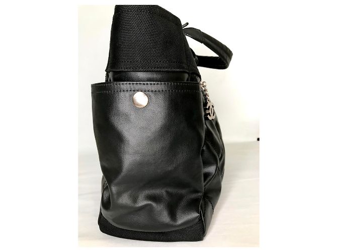 Timeless Chanel Grand shopping 40cm Borsa a mano Paris Biarritz Nero - vista 7
